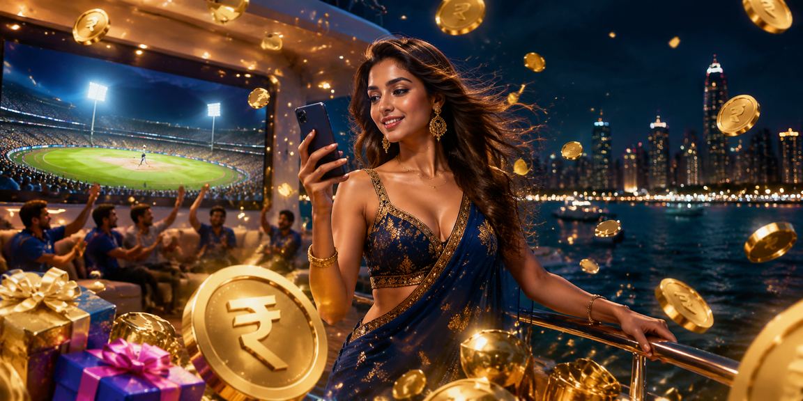 Indian user enjoying cricket betting on mobile device